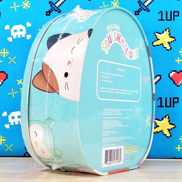 Squishmallow Collectors Tin Connor Micromallow + Enamel Pin + 24 Trading Cards - Picture 5 of 9